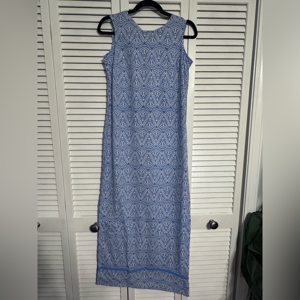 Coolibar UPF 50+ Sleeveless Maxi Dress Blue Print – XS